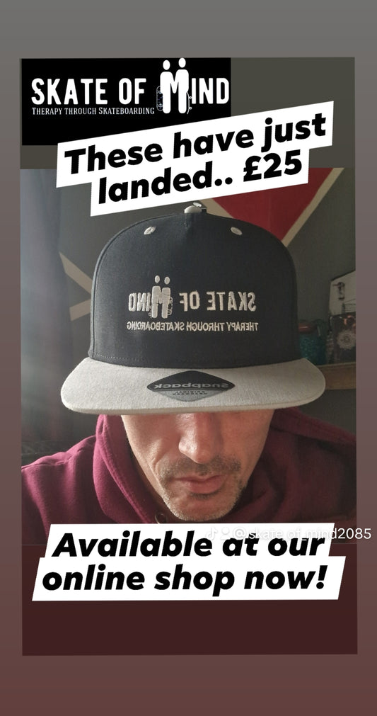 Skate of mind; therapy through skateboarding Snapback caps!
